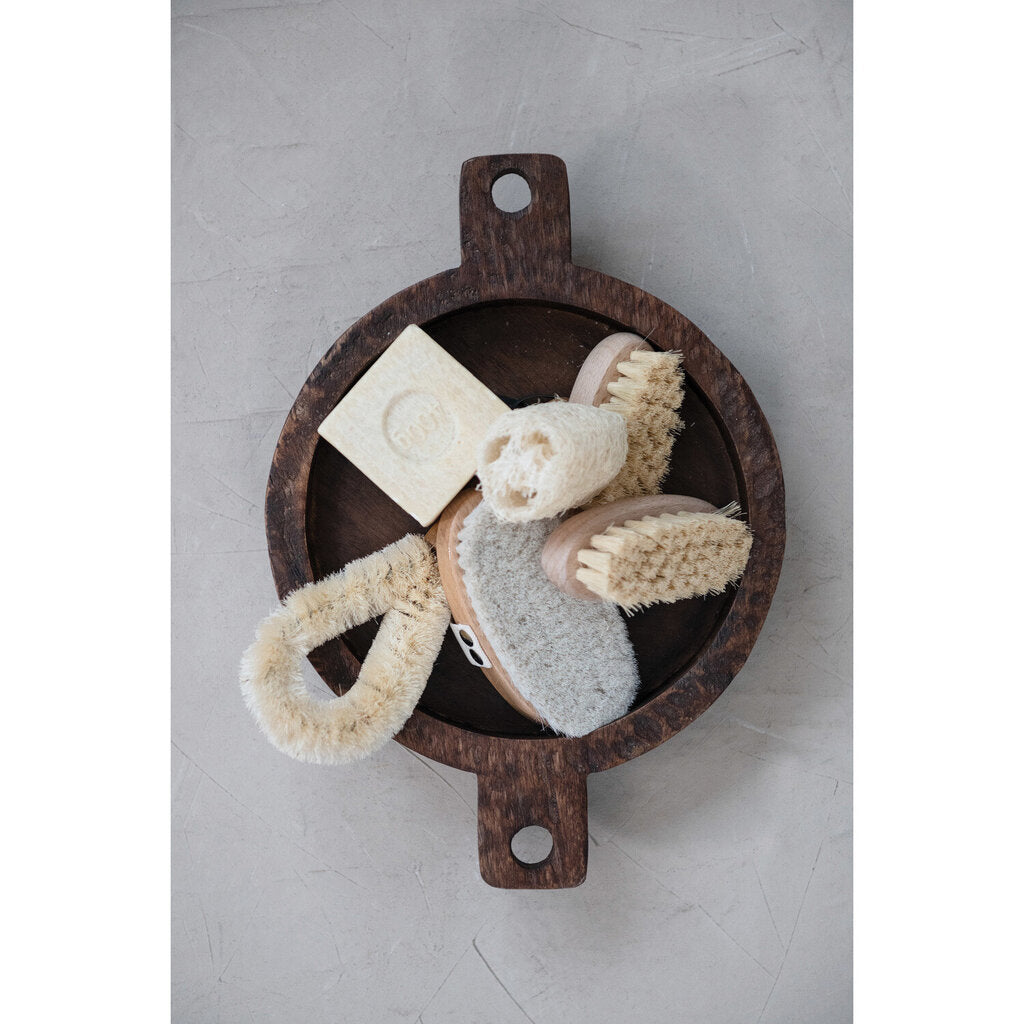 LOOFAH BRUSH WITH COTTON ROPE HANGER