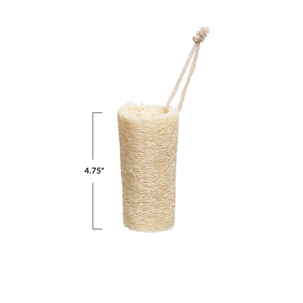 LOOFAH BRUSH WITH COTTON ROPE HANGER