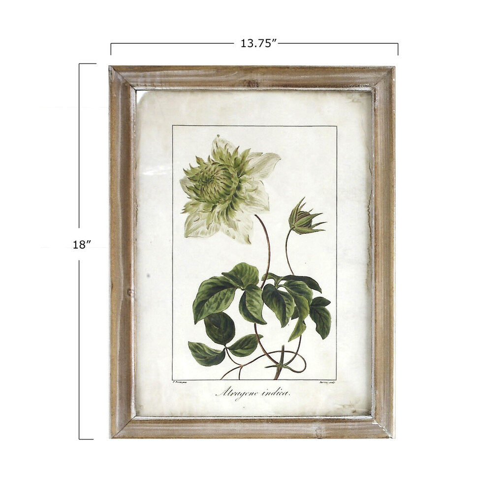 WOOD FRAMED WALL DECOR WITH FLORAL