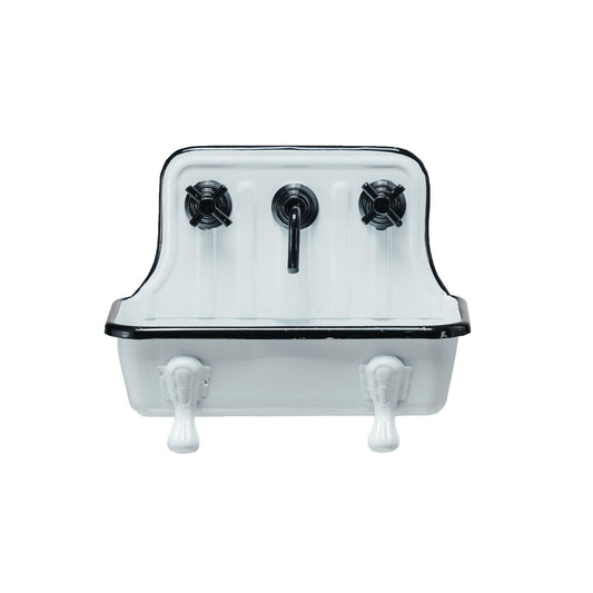 METAL SINK SHAPED SOAP DISH WITH FAUCET