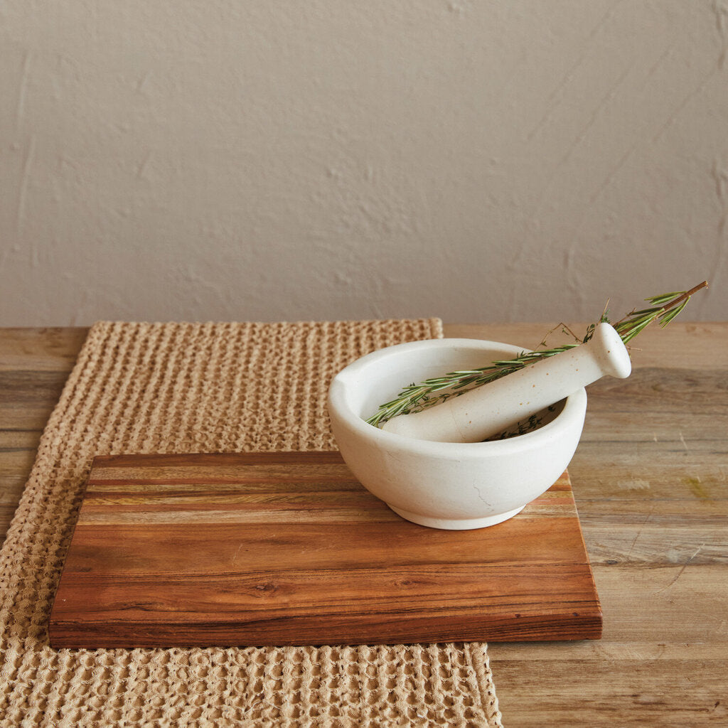 STONEWARE MORTAR AND PESTLE