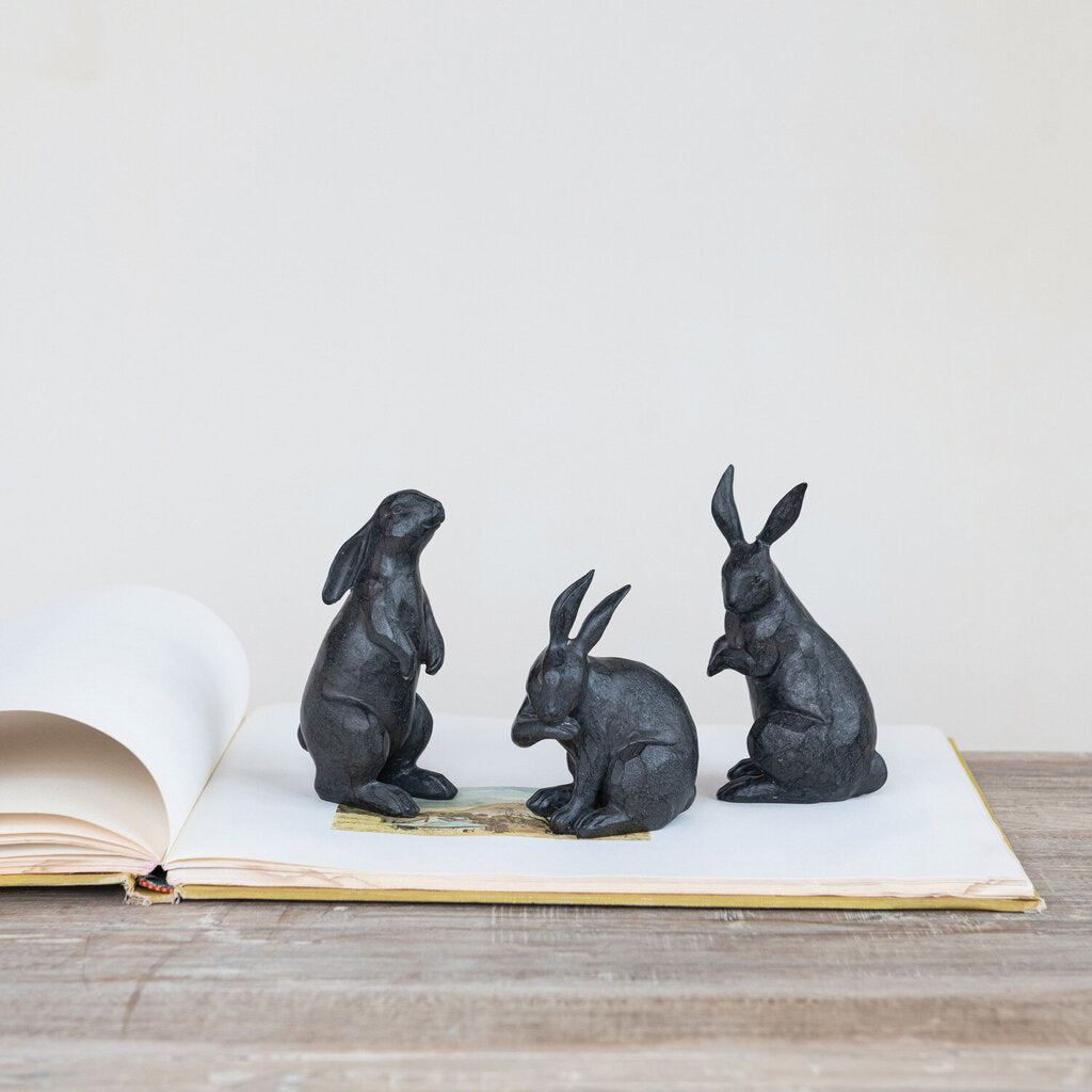 RESIN RABBIT CAST IRON FINISH