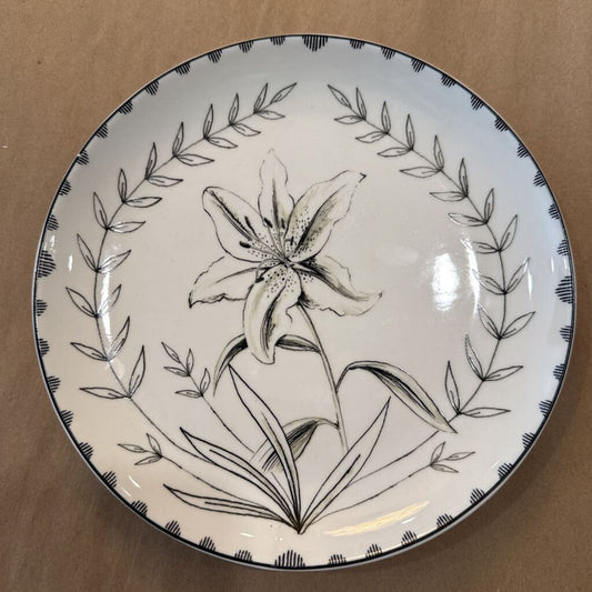 FLOWER STONEWARE PLATE