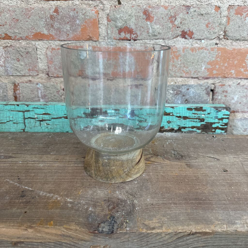 GLASS/MANGO VASE CANDLEHOLDER