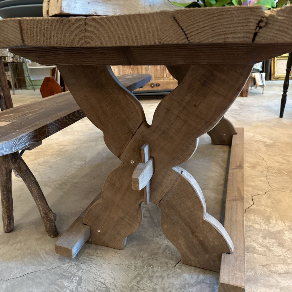 FIR WOOD SETTLER'S TABLE