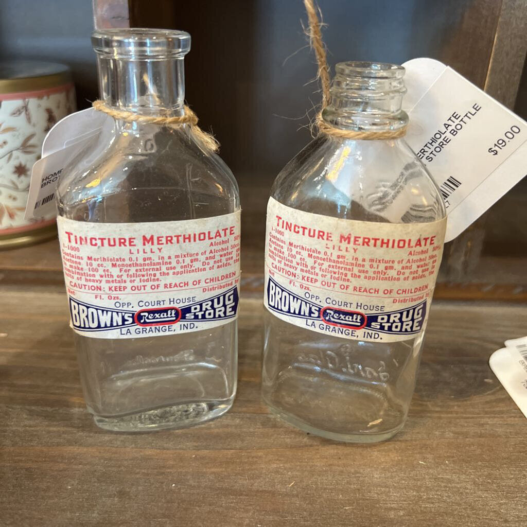 MERTHIOLATE BROWN'S DRUG STORE BOTTLE