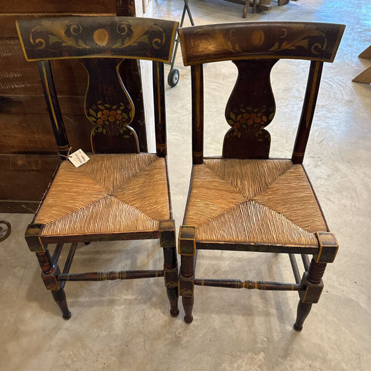 ANTIQUE PAINTED CHAIRS CA 1840