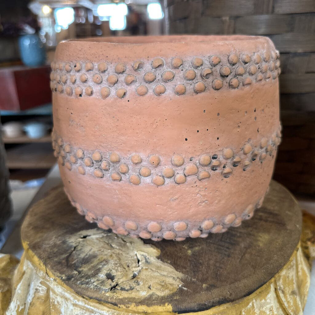 TERRA COTTA PLANTER WITH RAISED DOTS