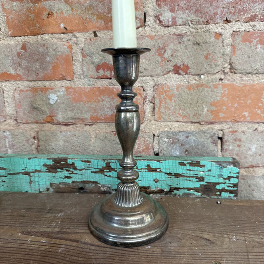 TARNISHED SILVER PLATE CANDLE STICK