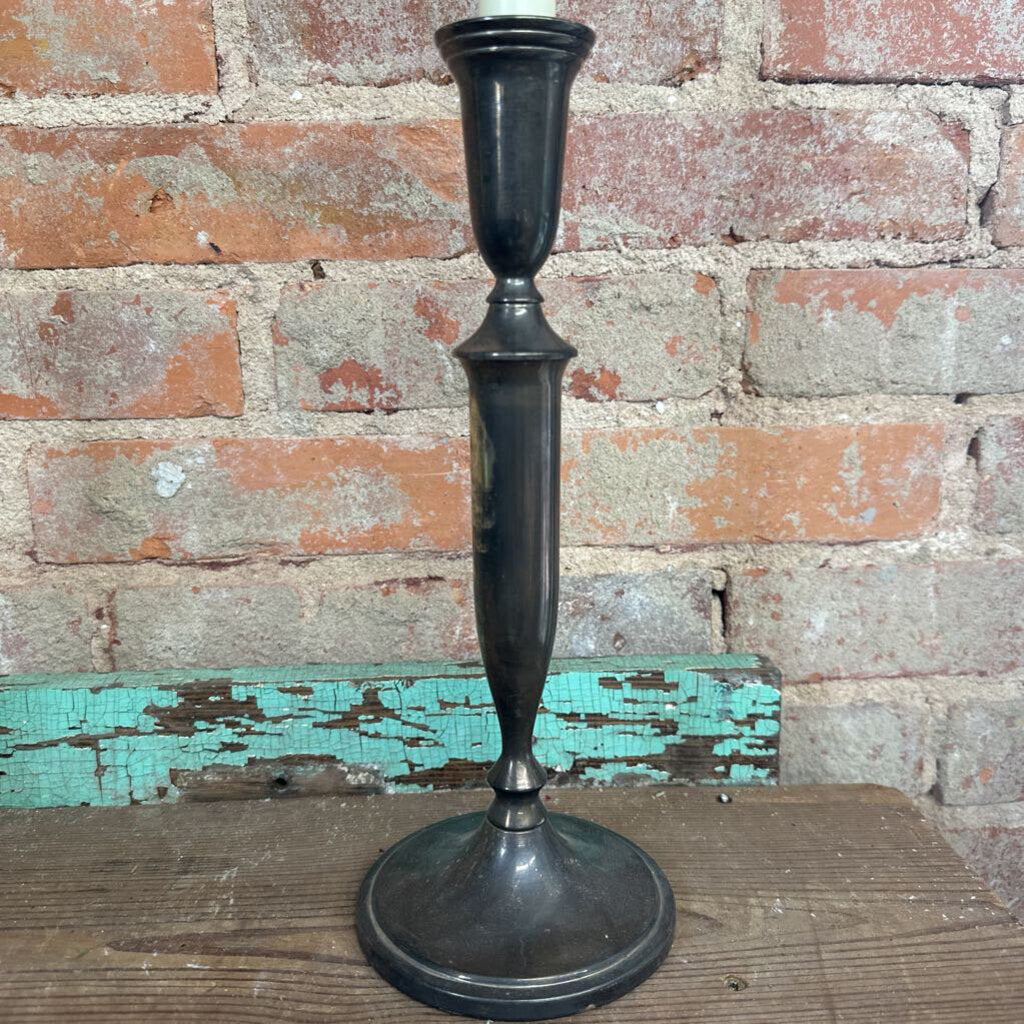 TARNISHED SILVER PLATE CANDLE STICK