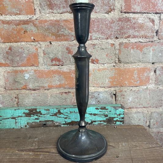 TARNISHED SILVER PLATE CANDLE STICK