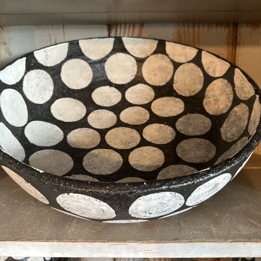 TERRA COTTA BOWL WITH DOTS