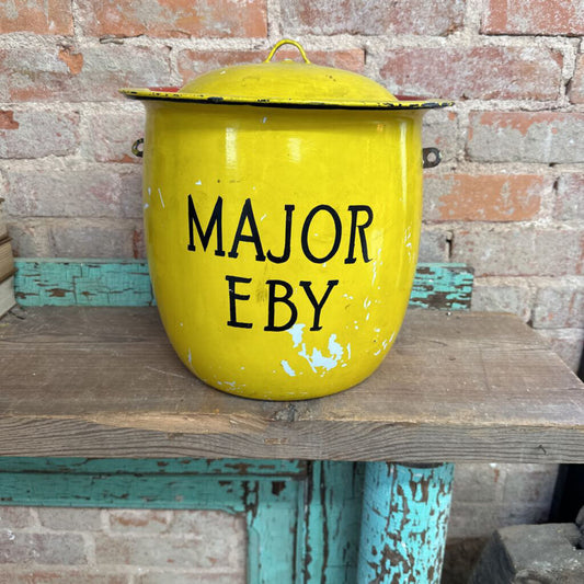 PAINTED ENAMELWARE CHAMBER POT