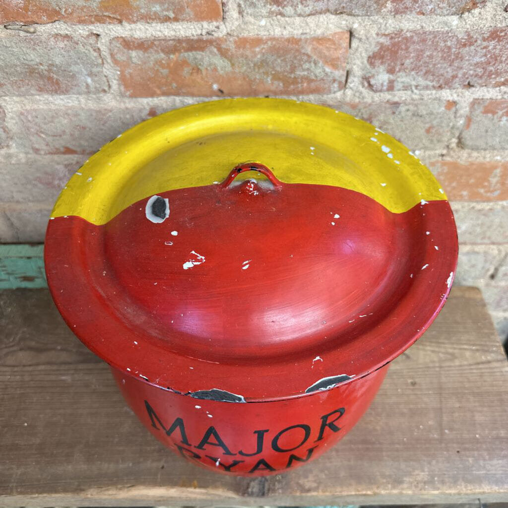 PAINTED ENAMELWARE CHAMBER POT