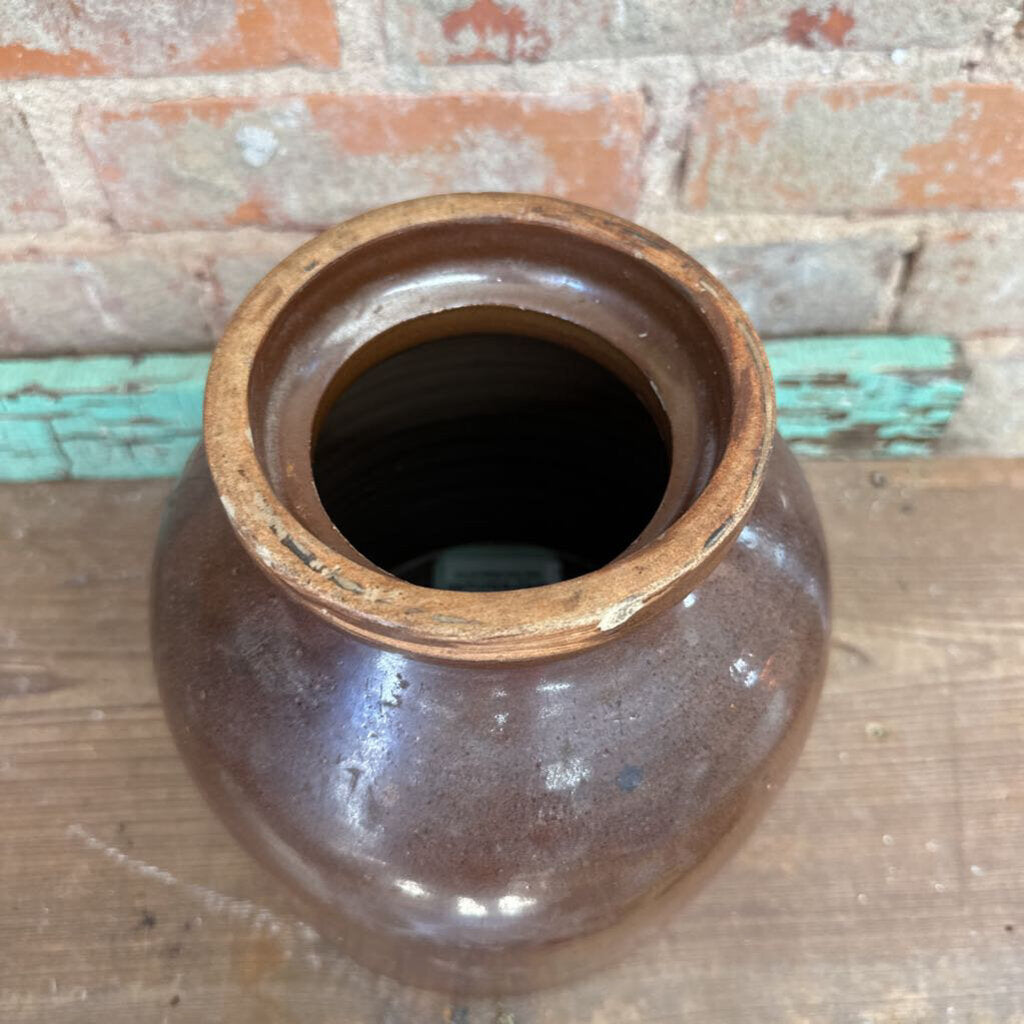 STONEWARE HONEYCOMB JAR WITHOUT LID