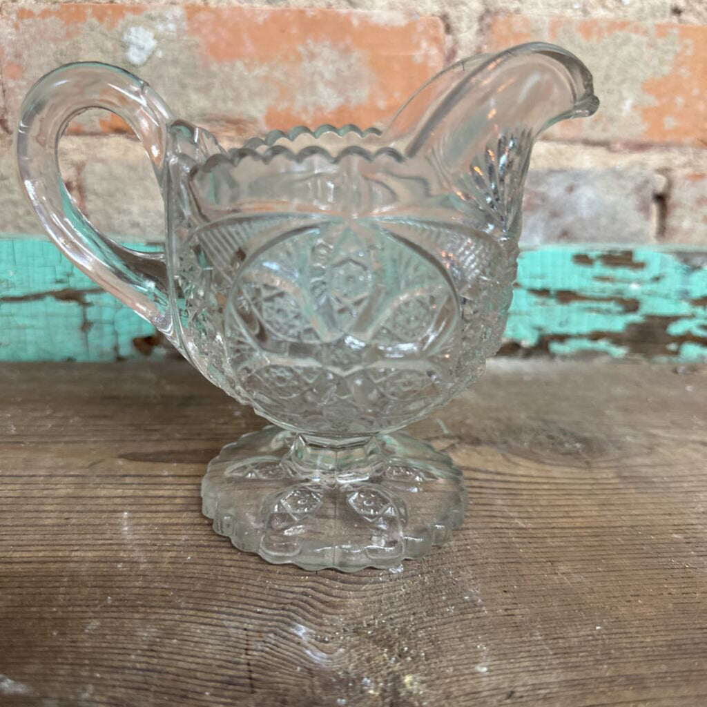 VINTAGE PRESSED GLASS CREAMER