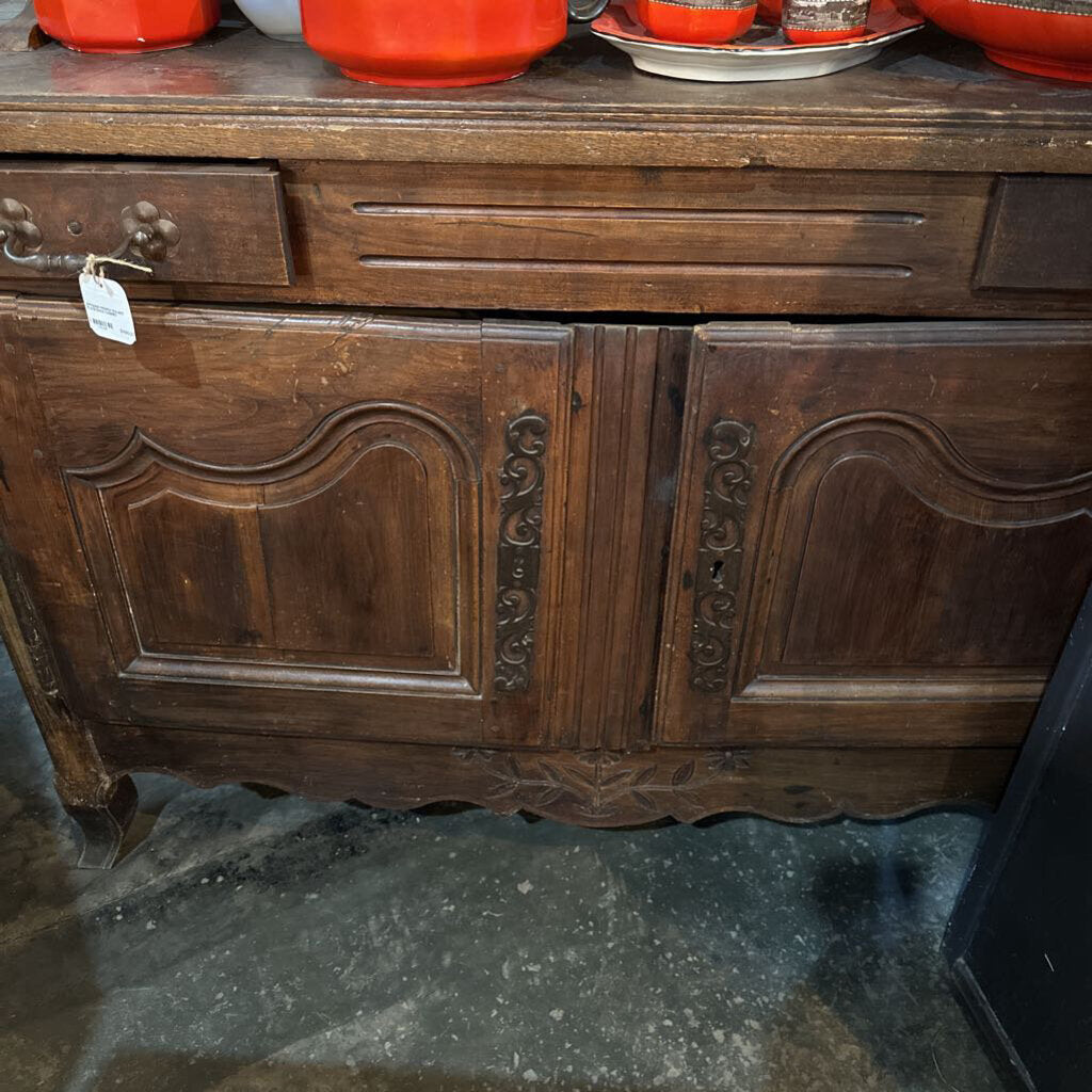 FRENCH WALNUT PLATE RACK CABINET