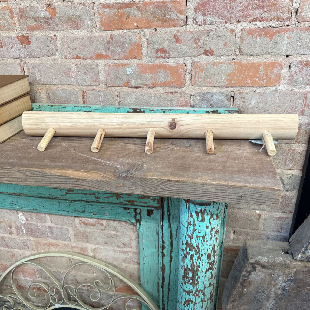 PAULOWNIA WOOD WALL HANGER WITH HOOKS