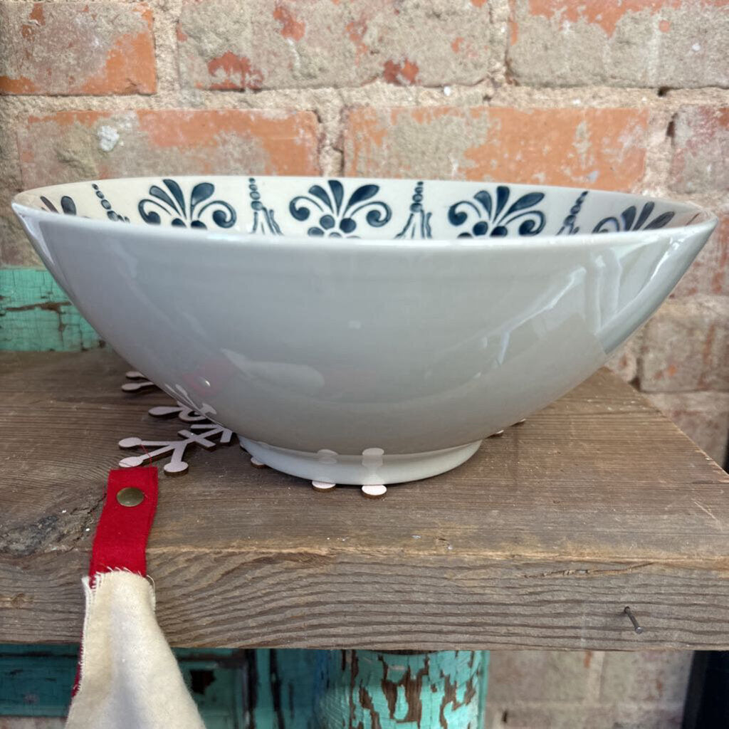 HAND STAMPED SERVING BOWL