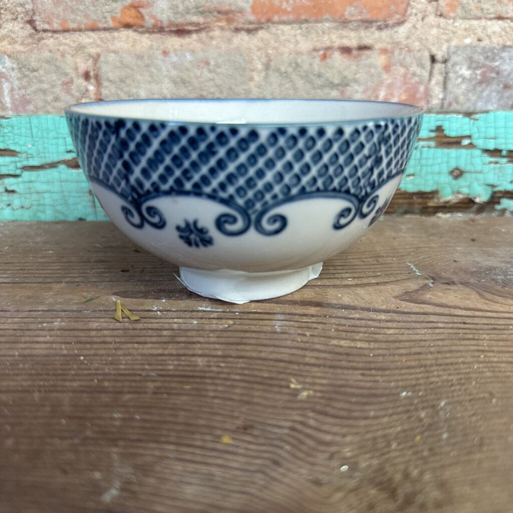 STONEWARE BOWL HAND STAMPED