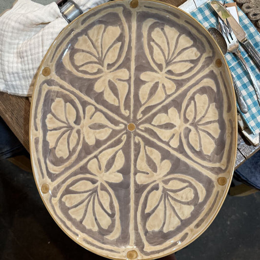 OVAL HAND PAINTED SERVING PLATTER