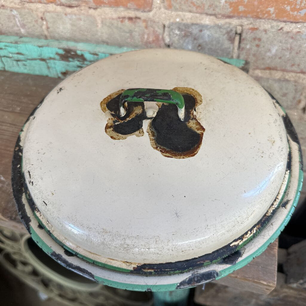 ENAMEL BOWL AND LID