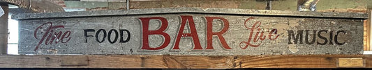 PAINTED WOOD BAR SIGN