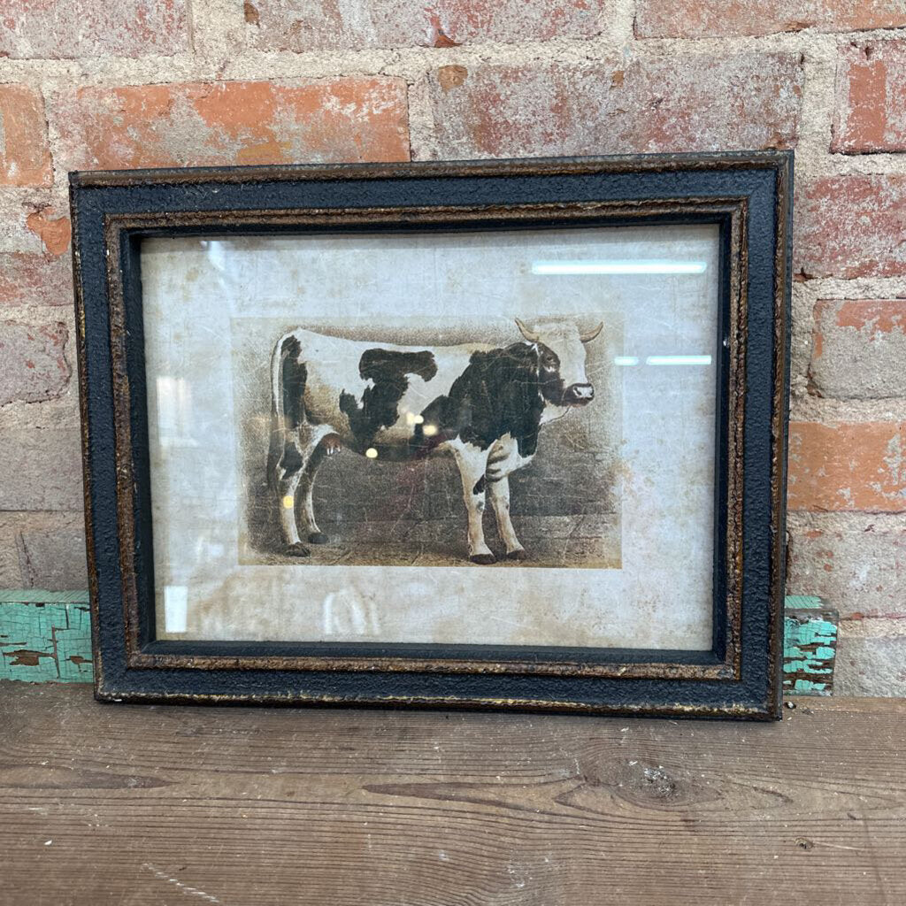 FRAMED COW PRINT