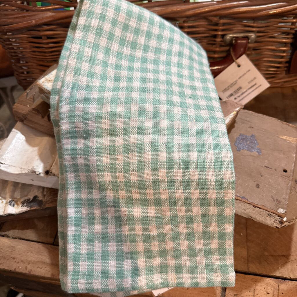 WOVEN LINEN TEA TOWEL WITH GINGHAM PATTERN- 3 COLORS