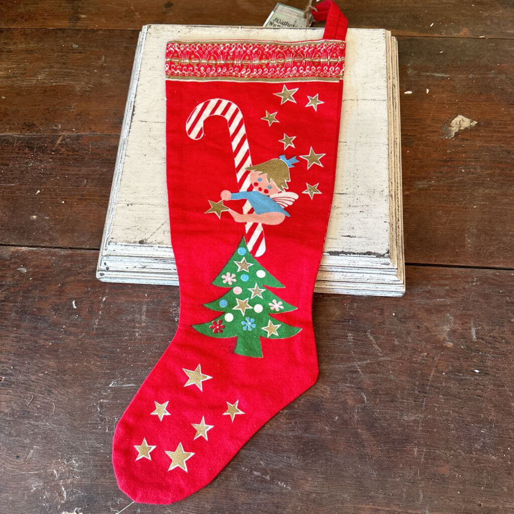 MERRY CHRISTMAS VINTAGE STOCKING