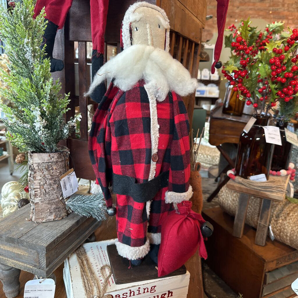 PLAID SANTA ON STAND