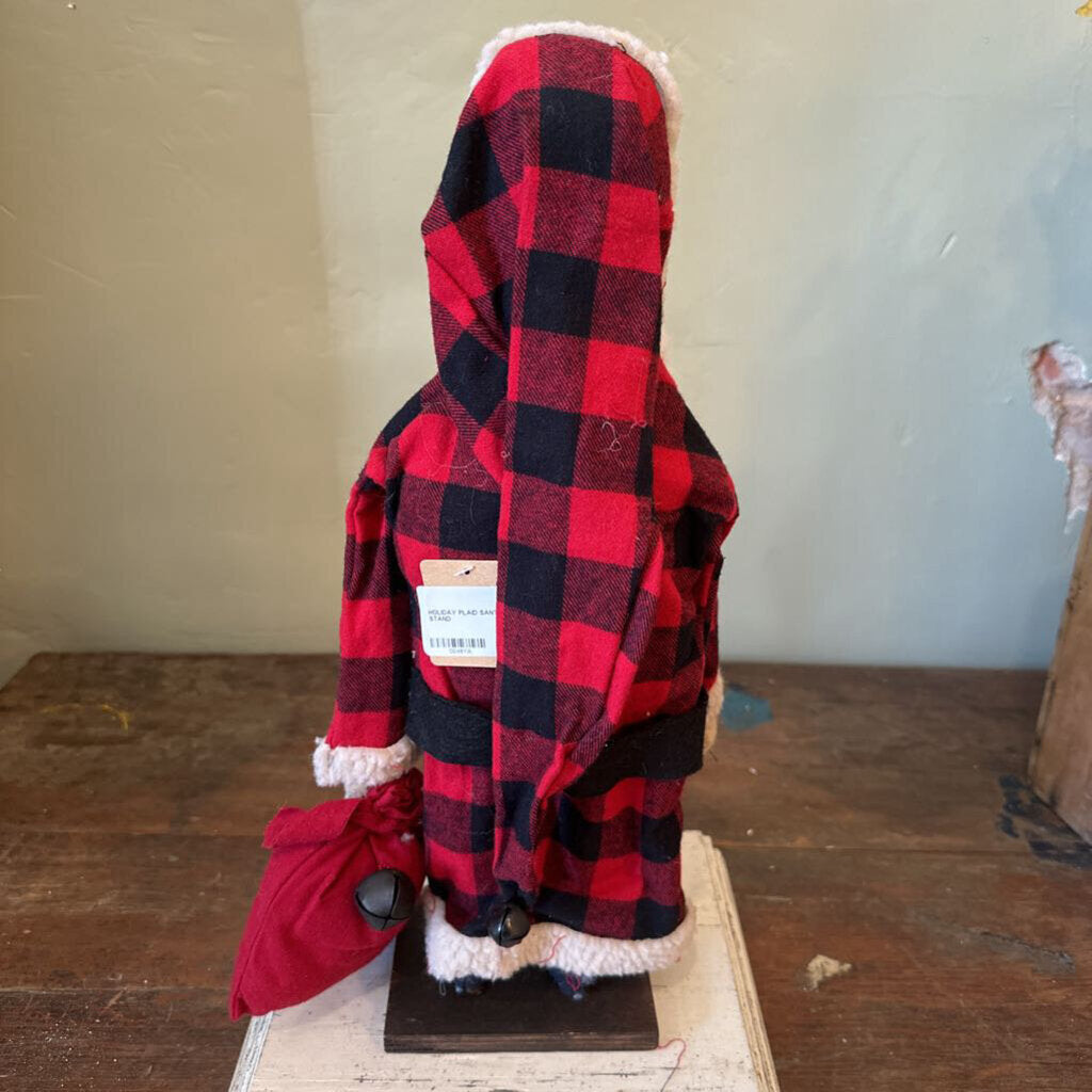 PLAID SANTA ON STAND