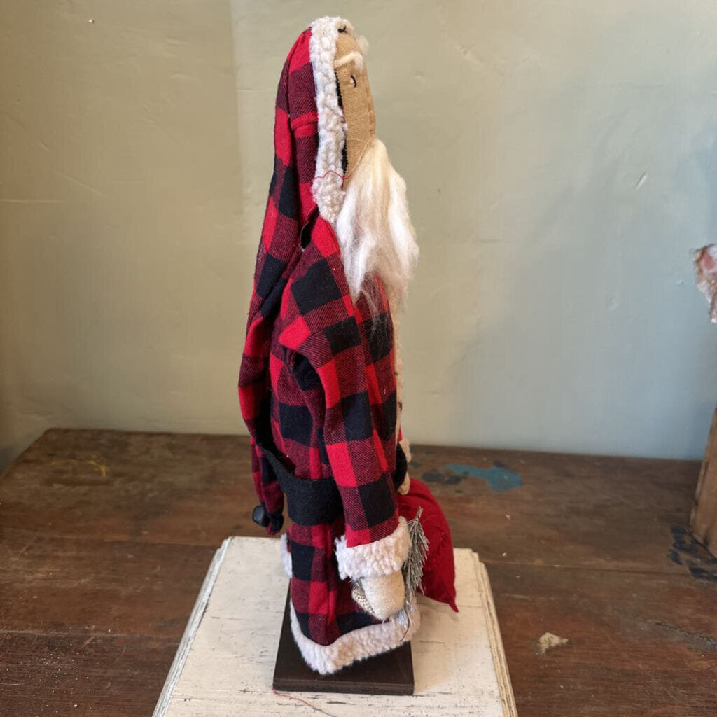 PLAID SANTA ON STAND