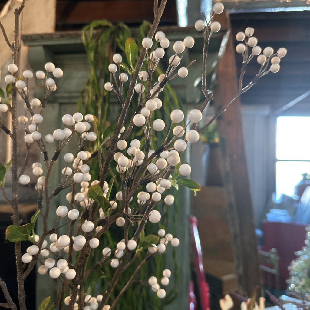 STEM WITH WHITE BERRIES