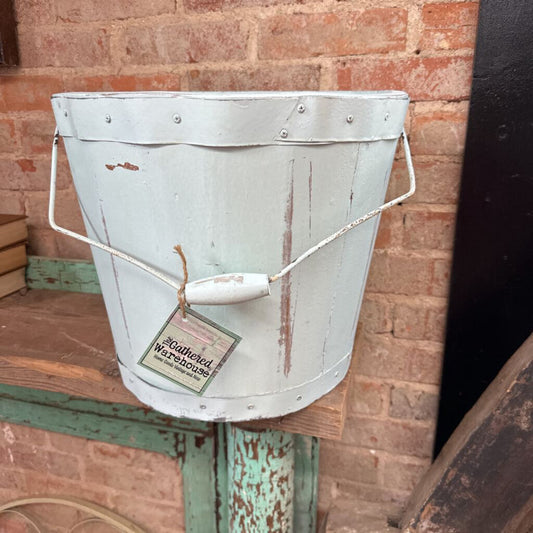 PAINTED WOODEN BUCKET