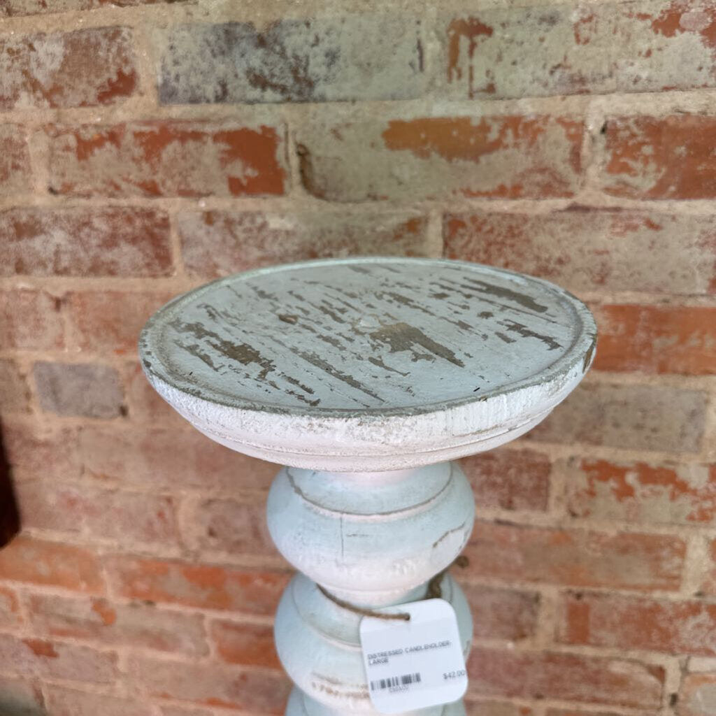 DISTRESSED CANDLEHOLDER