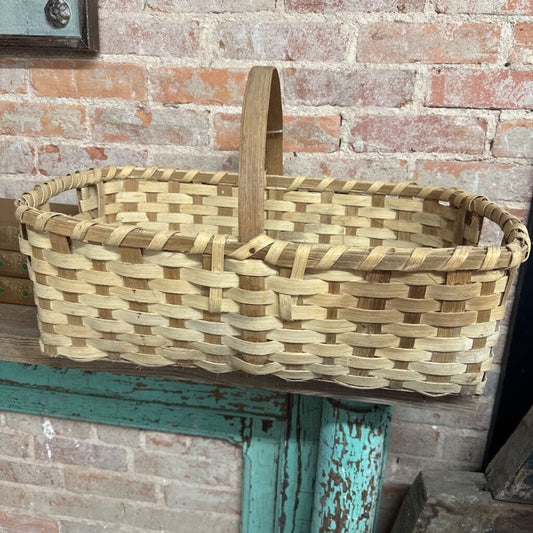 OAK BASKET WITH SIDE HANDLES