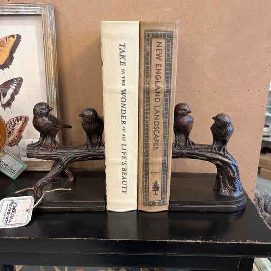 BIRDS ON BRANCH BOOKENDS