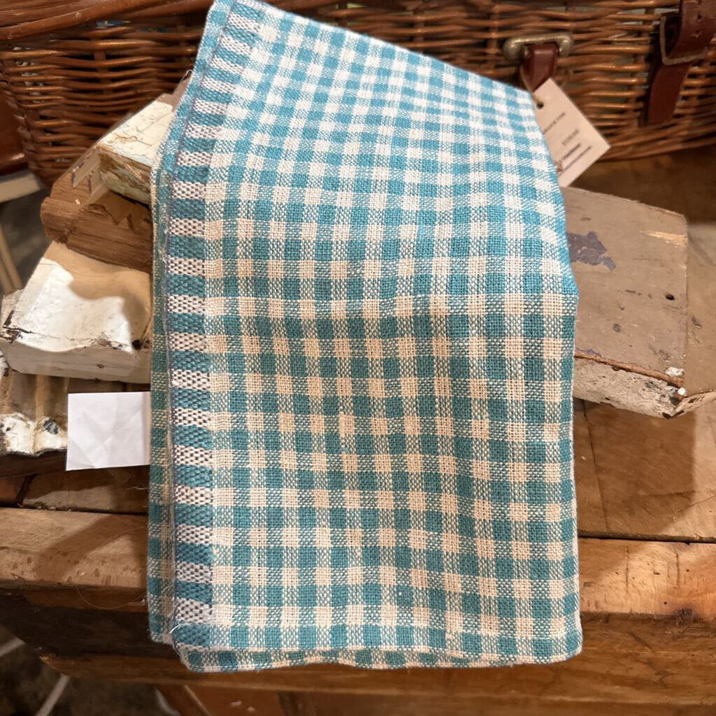 WOVEN LINEN TEA TOWEL WITH GINGHAM PATTERN- 3 COLORS