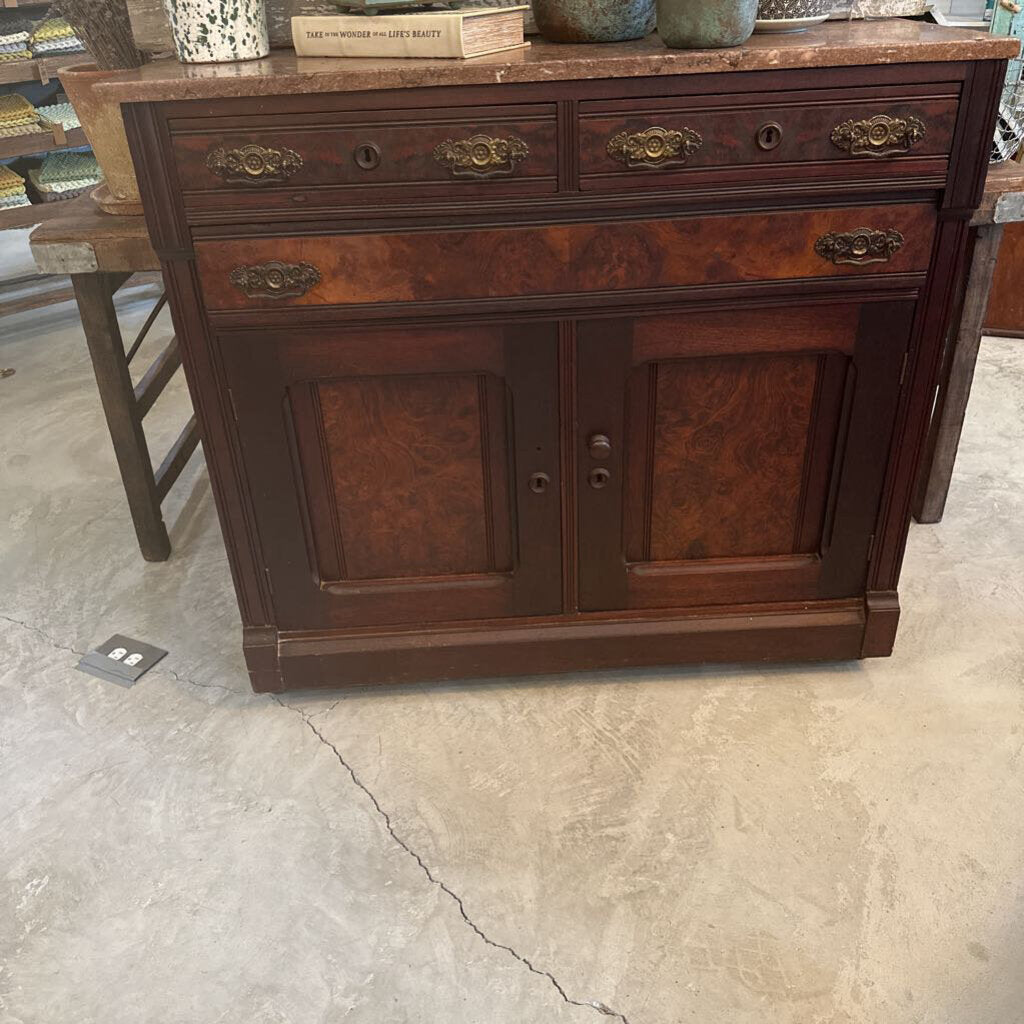 MARBLE TOP CABINET