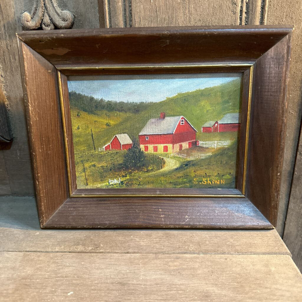 VINTAGE ORIGINAL E SHINN SIGNED OIL CANVAS