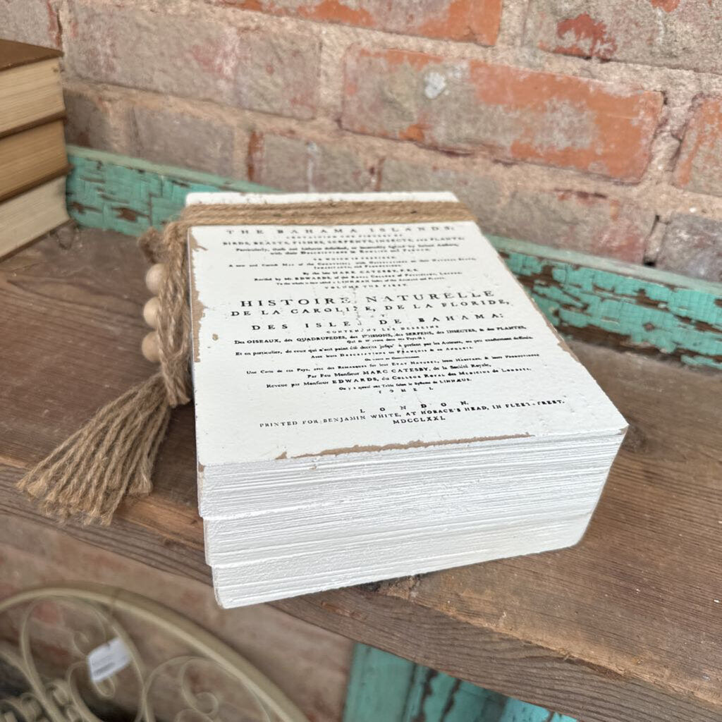 WOOD BLOCK FAUX BOOKS WITH SAYING