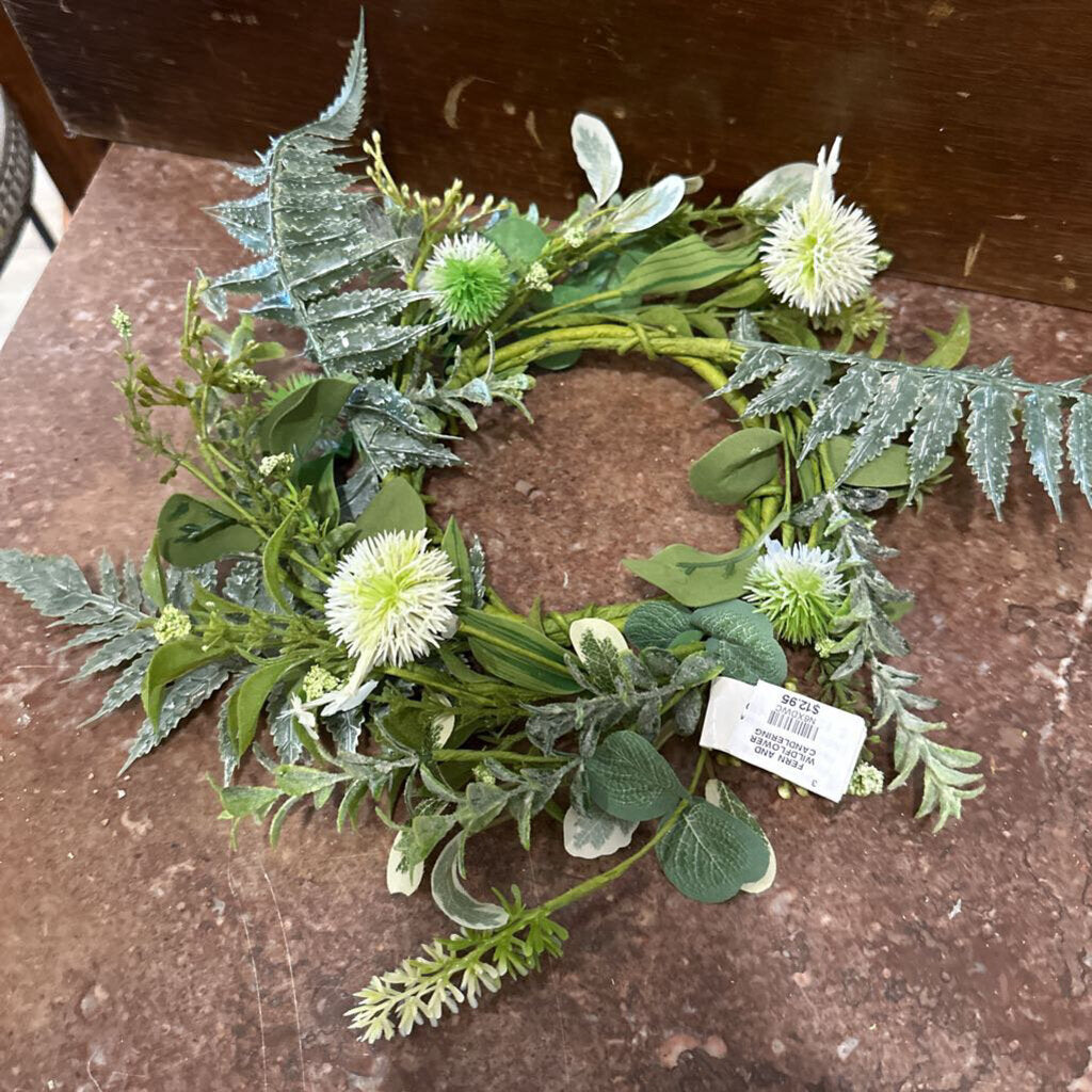 FERN AND WILDFLOWER CANDLE RING