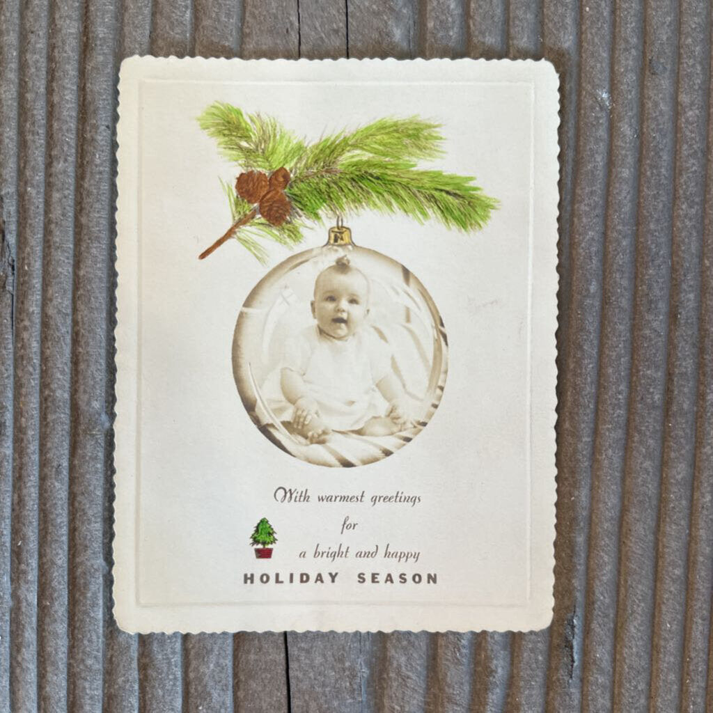 HOLIDAY CARD WITH BABY ORNAMENT