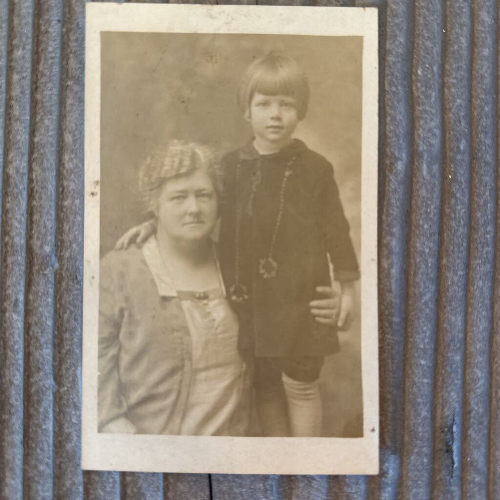 POST CARD OF WOMAN AND YOUNG BOY