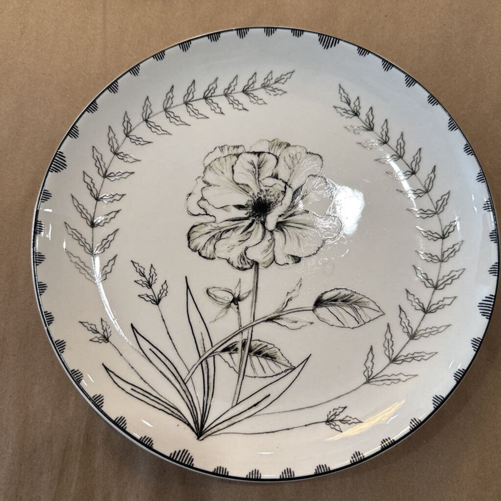 FLOWER STONEWARE PLATE