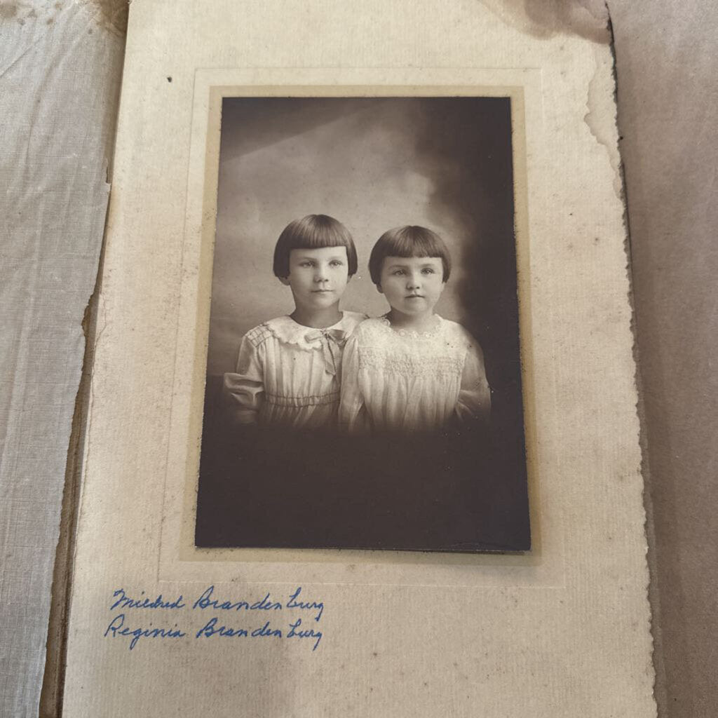 PHOTO LABELED MILDRED AND REGINA BRANDENBURG