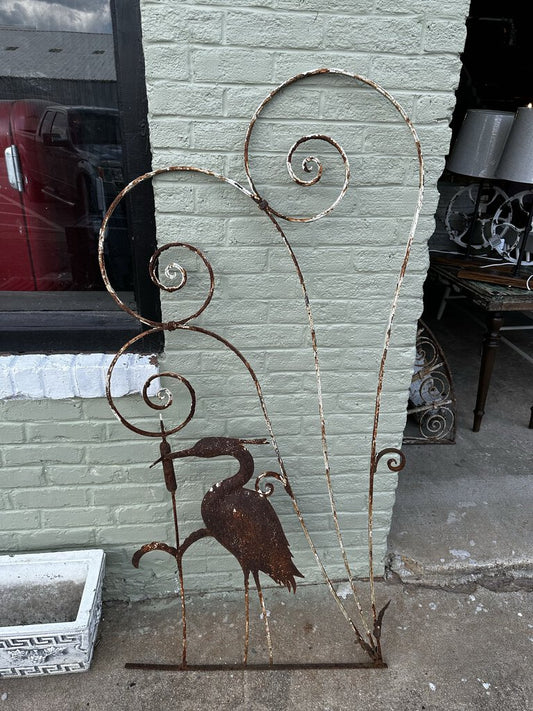 SCREEN DOOR INSERT WITH CRANE CIRCA 1950'S