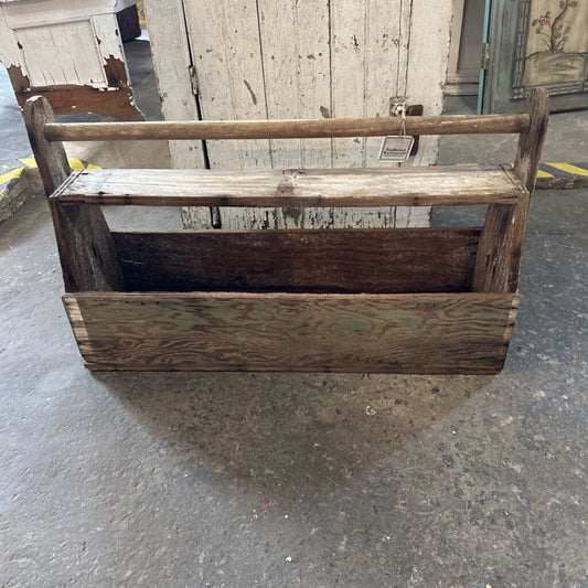 PRIMITIVE WOODEN CARPENTER'S TOOL BOX