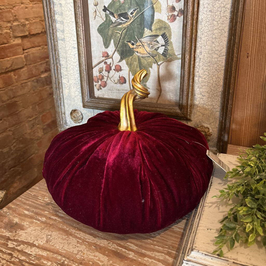 VELVET AND GOLD STEM PUMPKIN